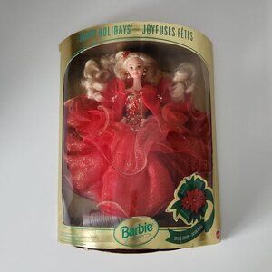 MATTEL Happy Holidays Special Edition 1993 Barbie Doll 10824 red dress